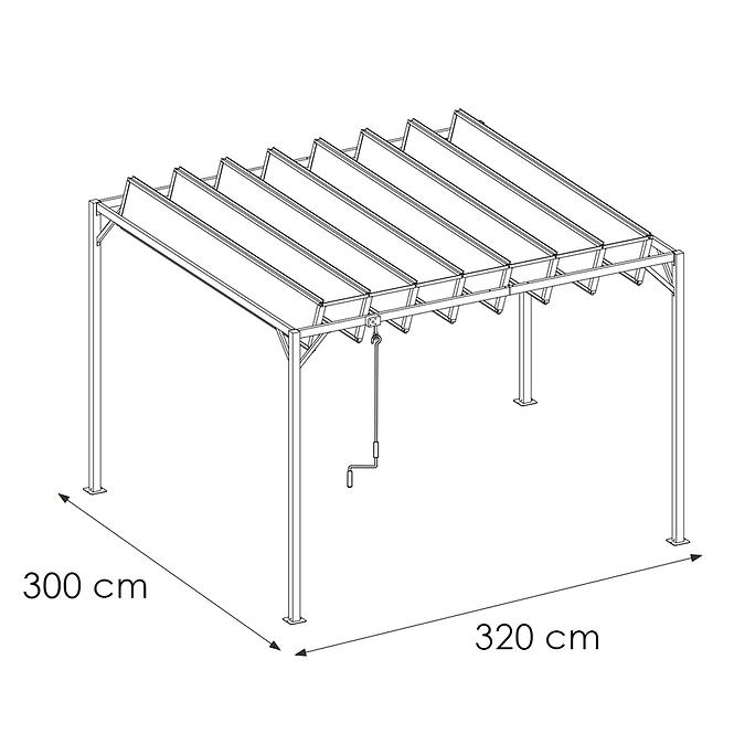 Kerti pavilon / pergola YF-3866N 3x3,2m