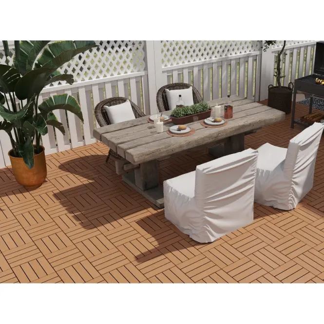 Wpc terasz platform Teak- felülete faipari 300x300,3