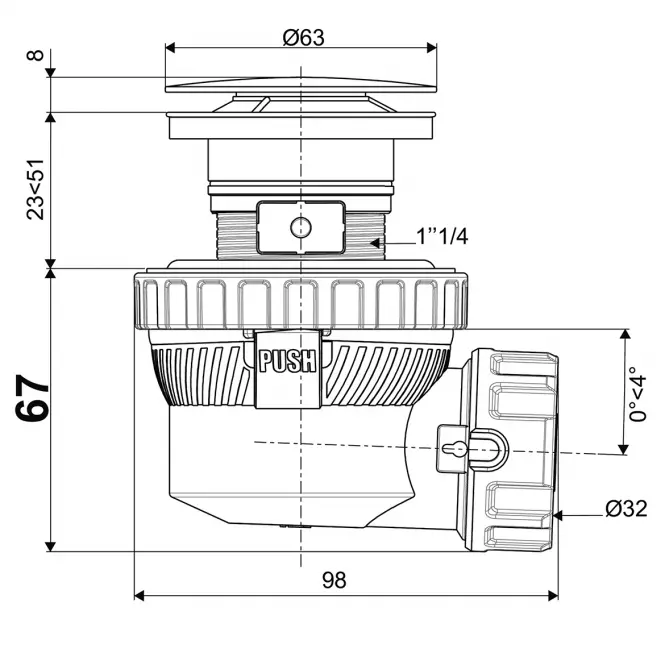 Mosdószifon Nano Quick-Clac 30724228