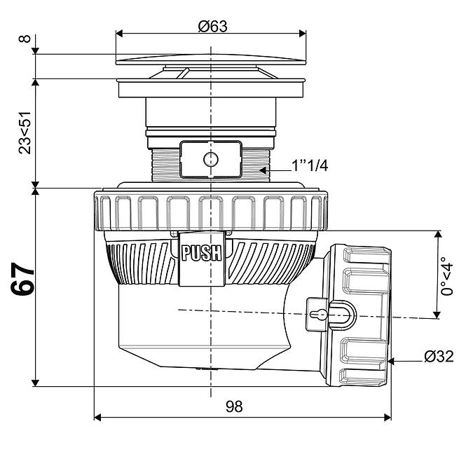 Mosdószifon Nano Quick-Clac 30724228