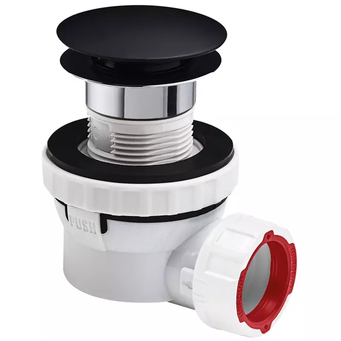 Mosdószifon Nano Quick-Clack matt fekete 30723978