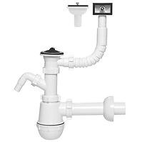 Mosogatószifon Ø 50 mm palackos 1 rekeszes kimenet mosógéphez/mosogatógéphez 1233