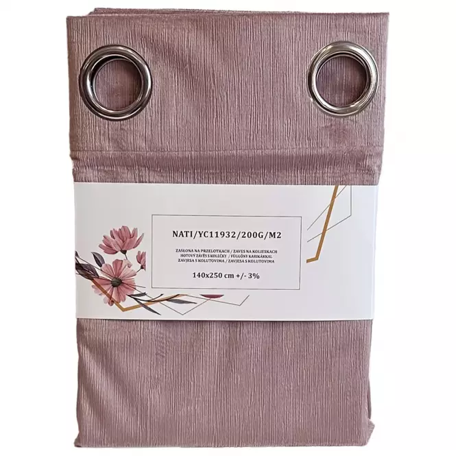 Függöny karikákkal YC11932/200G/010/140x250 cm hangaszínű,4