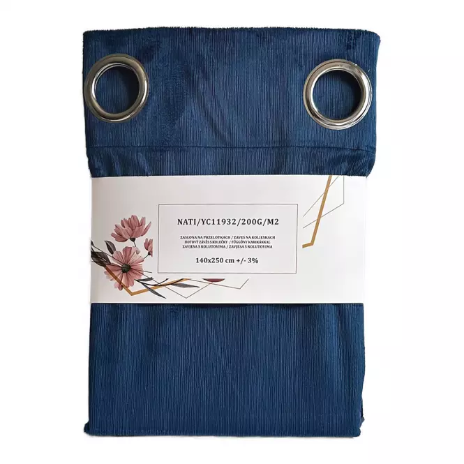 Függöny karikákkal YC11932/200G/059/140x250 cm világoskék,4