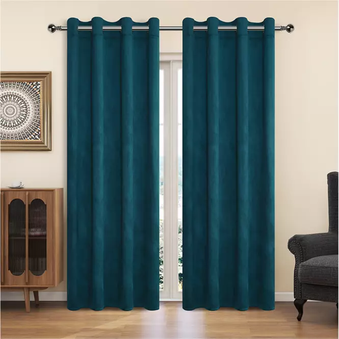 Függöny karikákkal YC11932/200G/064/140x250 cm türkizkék