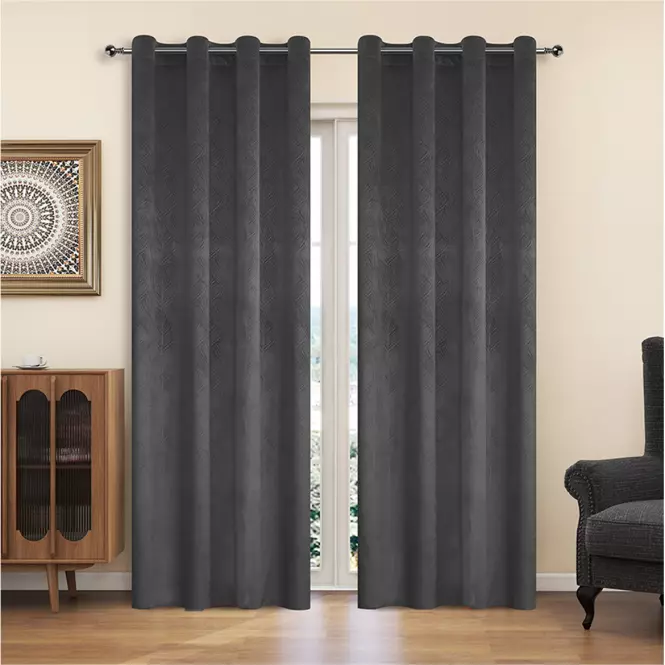 Függöny karikákkal YC11940/200G/117/140x250 cm szürke
