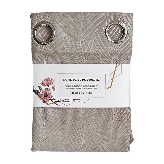 Függöny karikákkal YC11940/200G/122/140x250 cm szürke,4