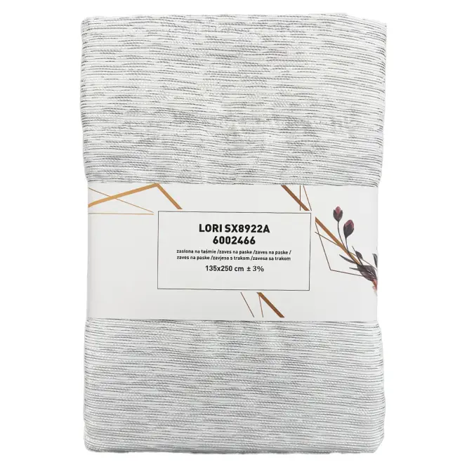 Függöny szalagon Lori SX8922A 135x250 cm szürke