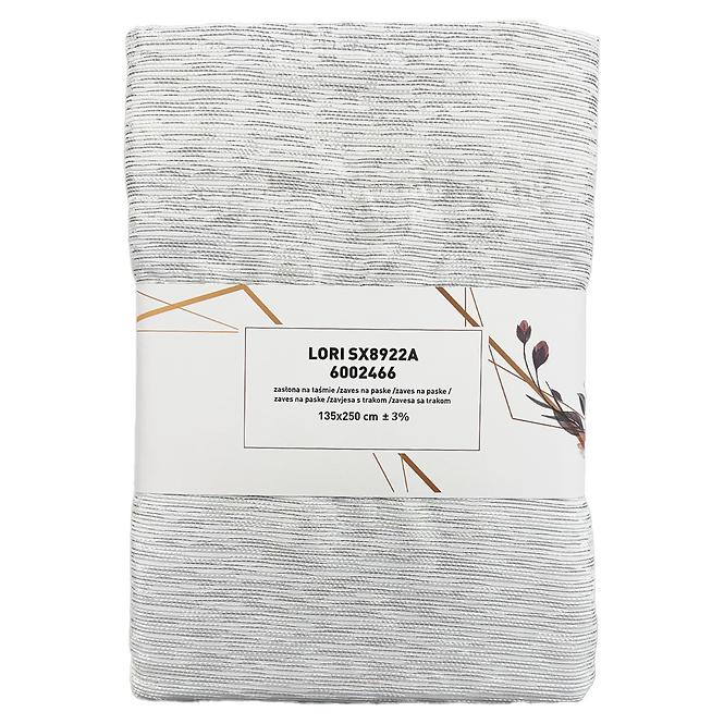 Függöny szalagon Lori SX8922A 135x250 cm szürke