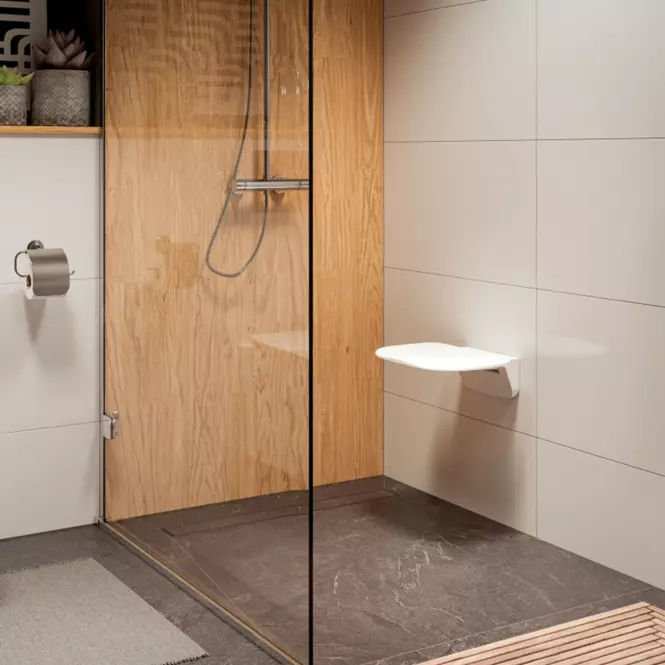 Mersan Premium Line zuhanyzóba szerelhető felhajtható ülőke fehér,4