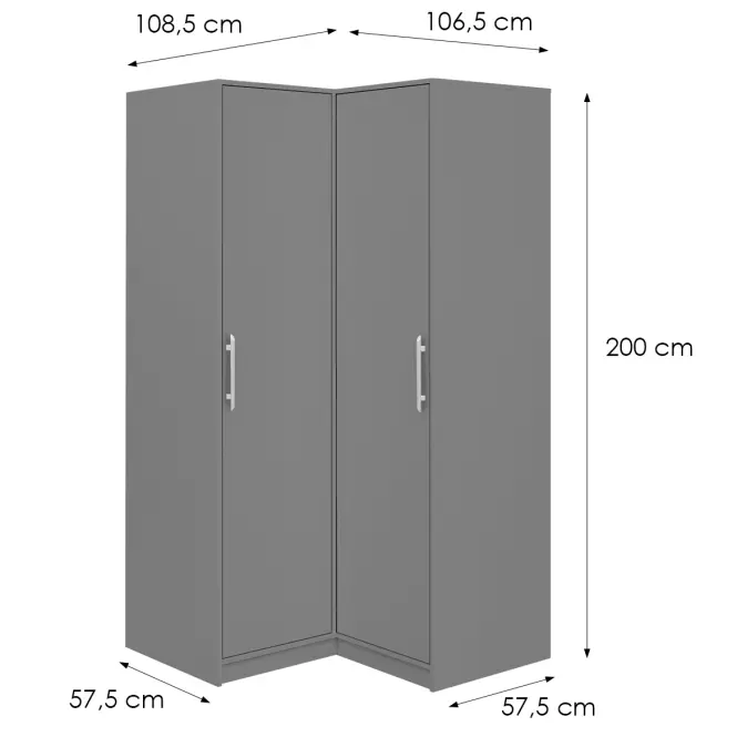 Sarokszekrénytest Bali Grafit,2