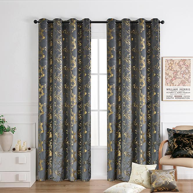 Függöny karikákon KLOE VET427/5/210GSM 140x250 cm szürke