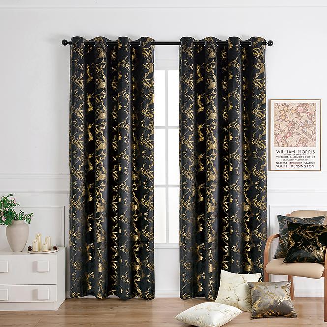 Függöny karikákon KLOE VET427/6/210GSM 140x250 cm fekete