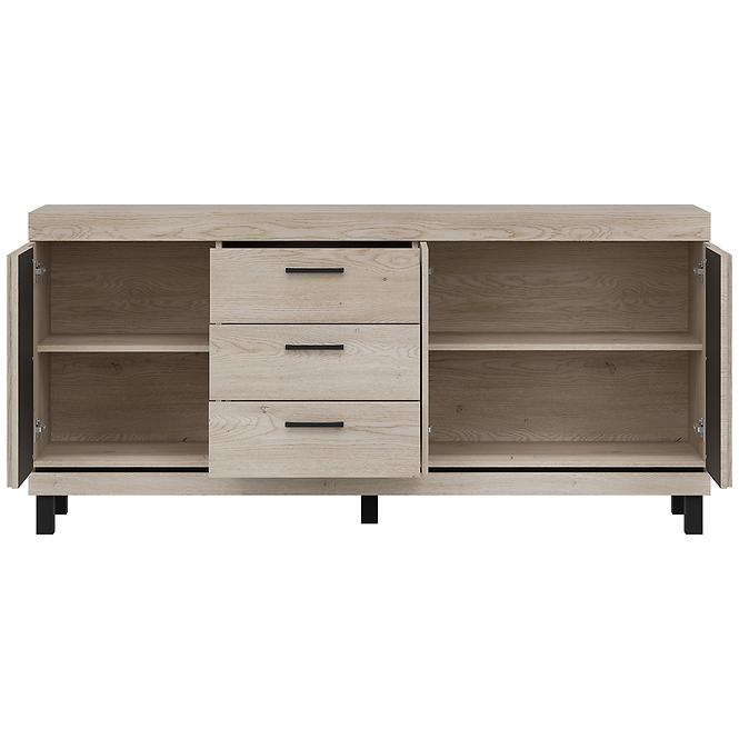 Komód Mati Mi05 Tölgy Crem/Fekete,5