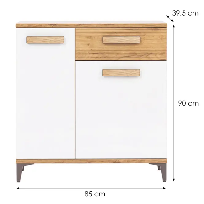 Komód Snobi Sb02 Tölgy Craft/Alpesi Fehér,2