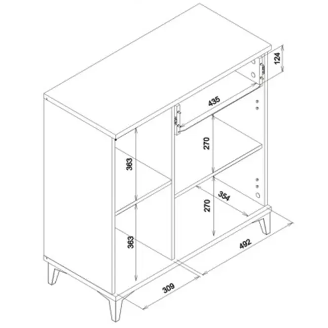 Komód Snobi Sb02 Tölgy Craft/Alpesi Fehér,3