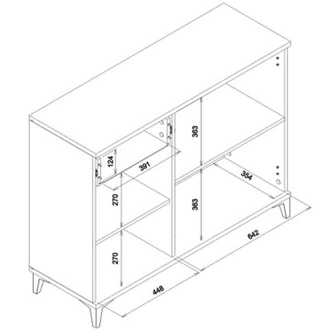 Komód Snobi Sb03 Tölgy Craft/Alpesi Fehér