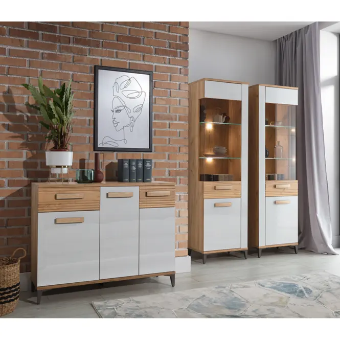 Komód Snobi Sb03 Tölgy Craft/Alpesi Fehér,6