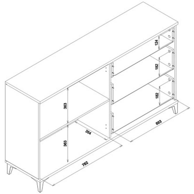 Komód Snobi Sb04 Tölgy Craft/Alpesi Fehér