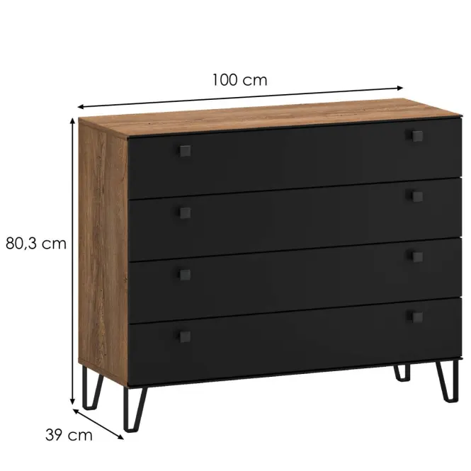 Komód 4S burgund oak,2
