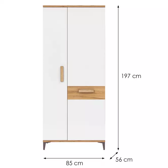 Szekrény Snobi Sb11 Tölgy Craft/Alpesi fehér