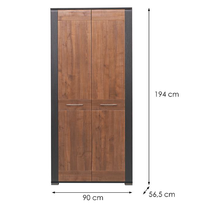 Szekrény 2d Naomi Na-7 Dió/Wenge