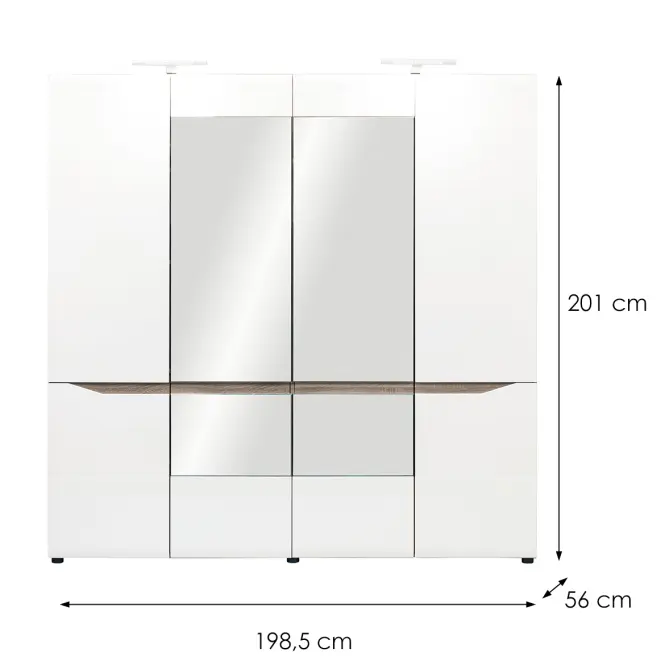 Szekrény  Lionel Li10 Tölgy S./ Fehér,2