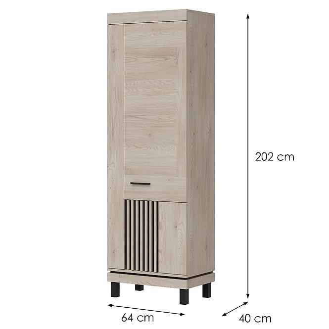Szekrény Mati Mi09 Tölgy Crem/Cz,2