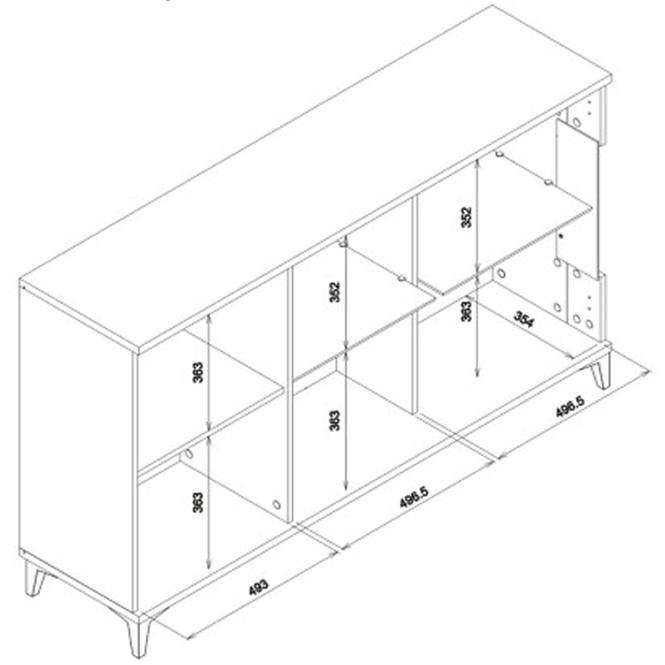 Pohárszék Snobi Sb05 Tölgy Craft/Alpesi fehér