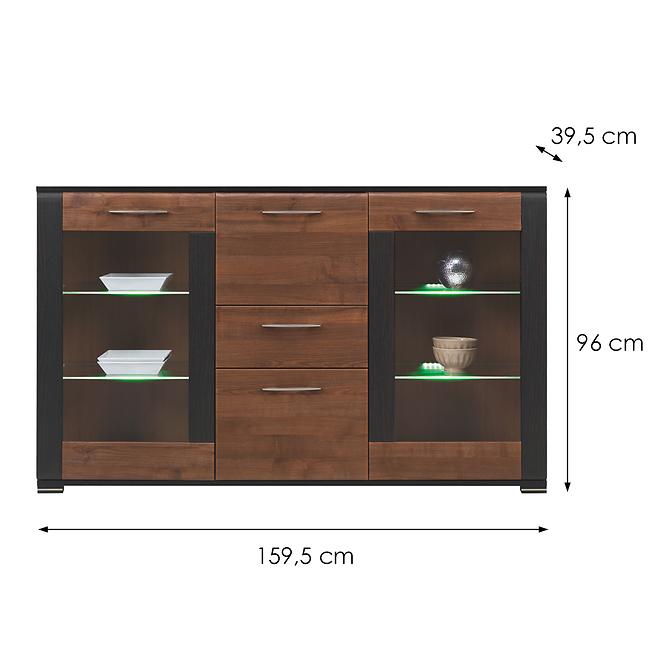 Pohárszék Naomi Na-4 Dió/Wenge,2