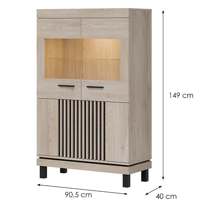 Vitrin Niska Mati Mi06 Tölgy Crem/Cz,2