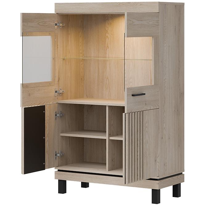 Vitrin Niska Mati Mi06 Tölgy Crem/Cz,3