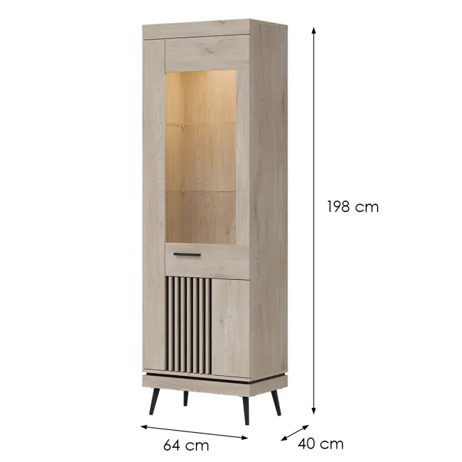 Vitrin Mati Mi07 Tölgy Crem/Cz