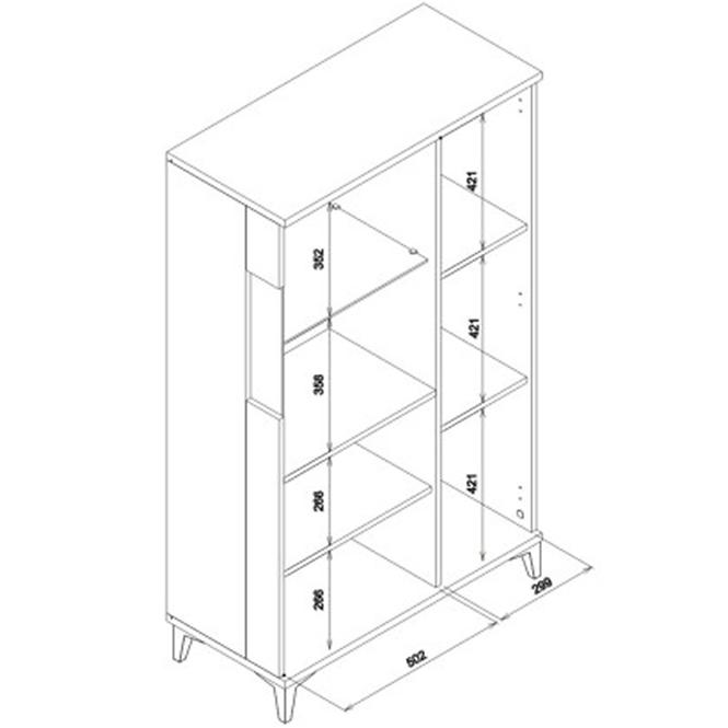 Vitrin Snobi Sb06 Tölgy Craft/Alpesi fehér