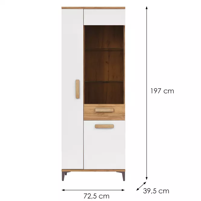 Vitrin Snobi Sb07 Tölgy Craft/Alpesi fehér