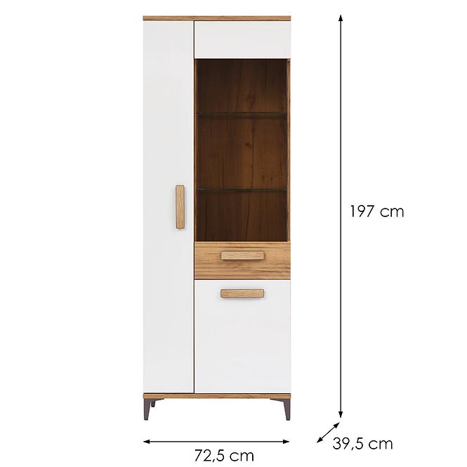 Vitrin Snobi Sb07 Tölgy Craft/Alpesi fehér