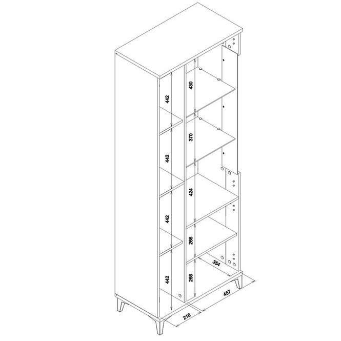 Vitrin Snobi Sb07 Tölgy Craft/Alpesi fehér,3