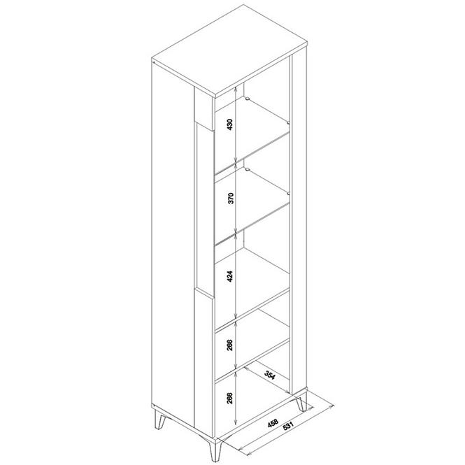 Vitrin L Snobi Sb08 Tölgy Craft/Alpesi fehér