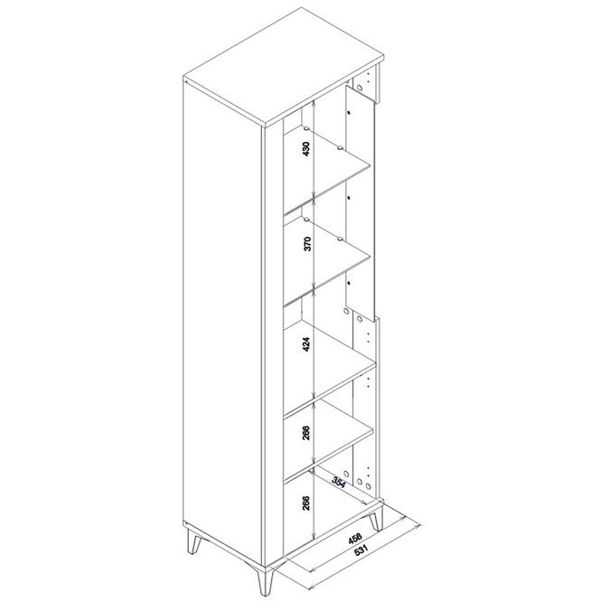Vitrin P Snobi Sb09 Tölgy Craft/Alpesi fehér