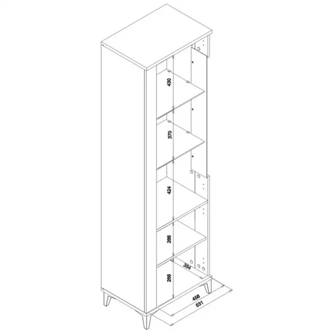 Vitrin P Snobi Sb09 Tölgy Craft/Alpesi fehér,3