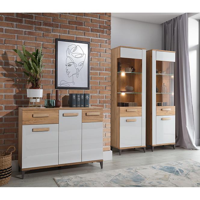 Vitrin P Snobi Sb09 Tölgy Craft/Alpesi fehér