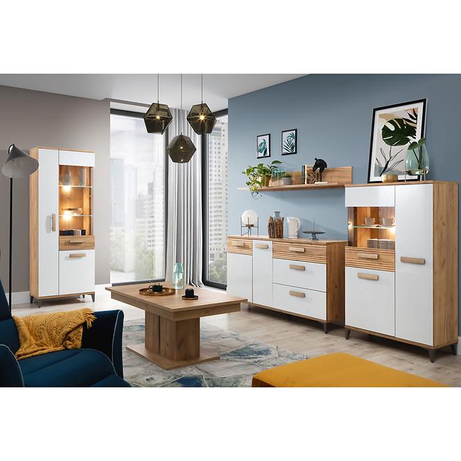 Vitrin P Snobi Sb09 Tölgy Craft/Alpesi fehér