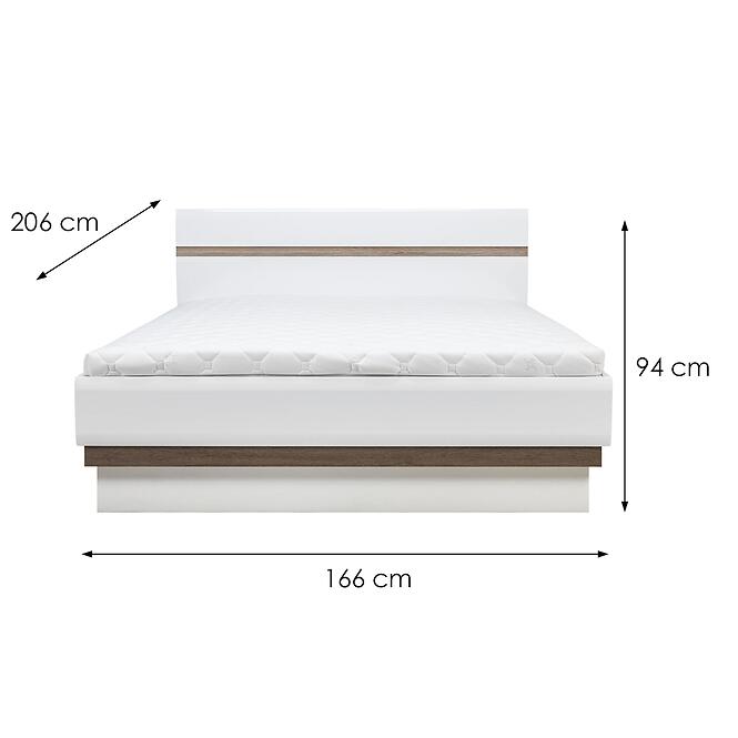Ágy Lionel Li12/160 tölgy S./ Fehér,2