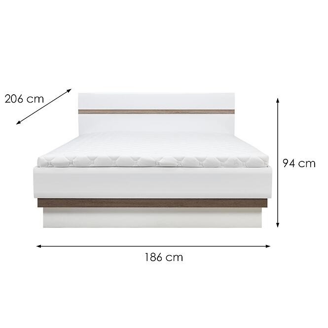 Ágy Lionel Li12/180 tölgy S./ Fehér,2