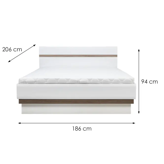 Ágy Lionel Li12/180 S.P. tölgy S./ Fehér +konténerrel,2