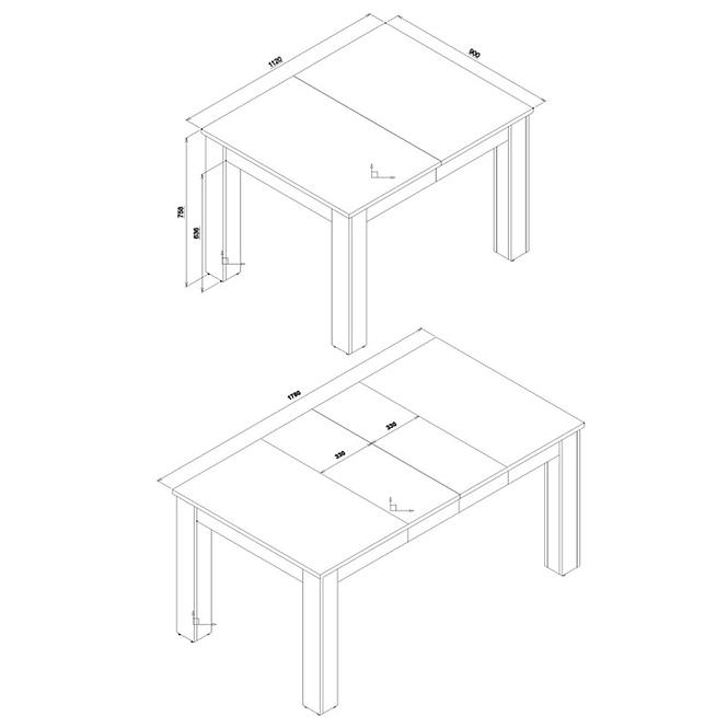 Asztal Snobi Sb14 Tölgy Craft/alpesi fehér