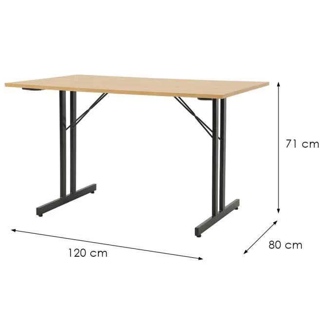 Összecsukható Asztal Marius 9573 120 Cm natúr/fekete,2