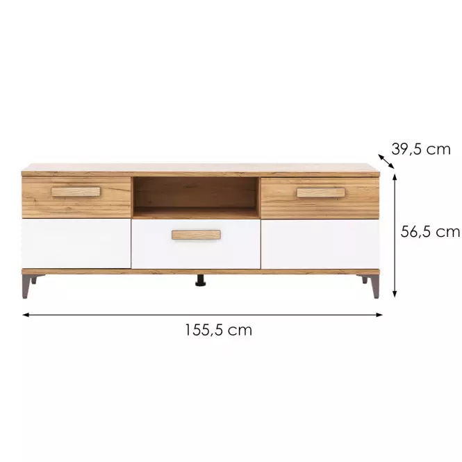 Szekrény RTV Snobi Sb01 Tölgy Craft/Alpesi fehér