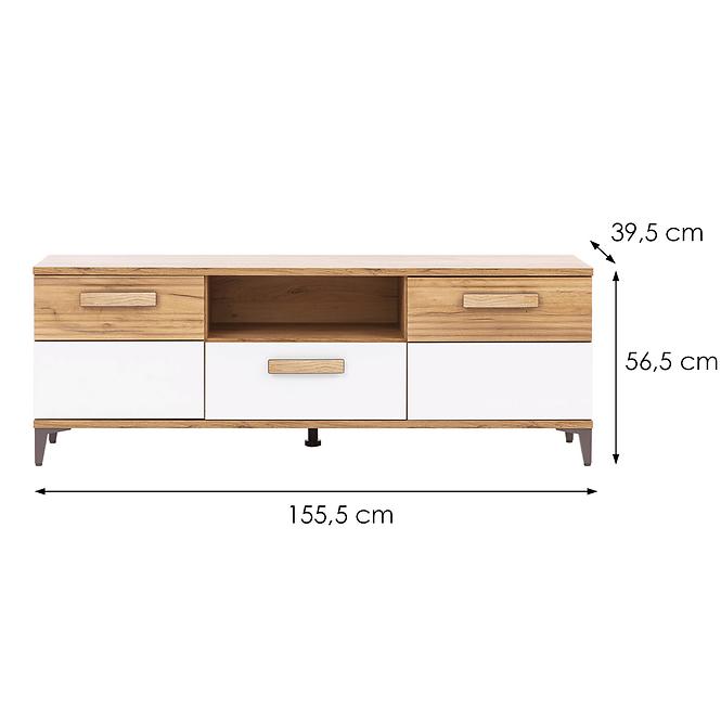 Szekrény RTV Snobi Sb01 Tölgy Craft/Alpesi fehér