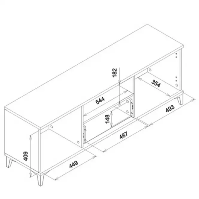 Szekrény RTV Snobi Sb01 Tölgy Craft/Alpesi fehér,3
